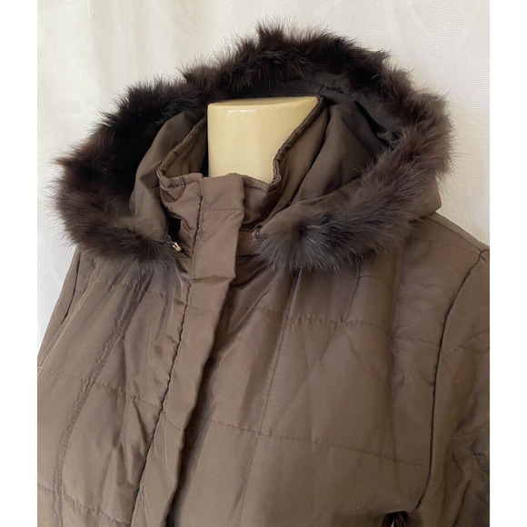 Louis Vuitton Lightweight Puffer Jacket Brown Removable Hood Fur Trim Qu… - Picture 7 of 11